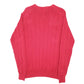 Mens Red Nautica Knit Chunky Cable Ribbed Crewneck Jumper