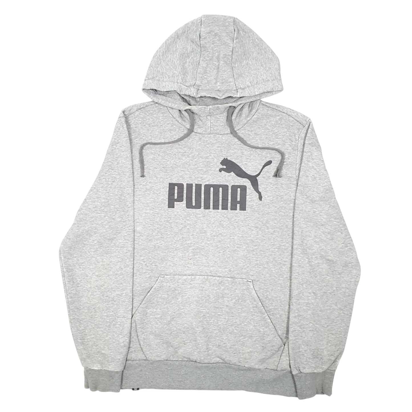 Mens Grey Puma Spellout Hoodie Jumper