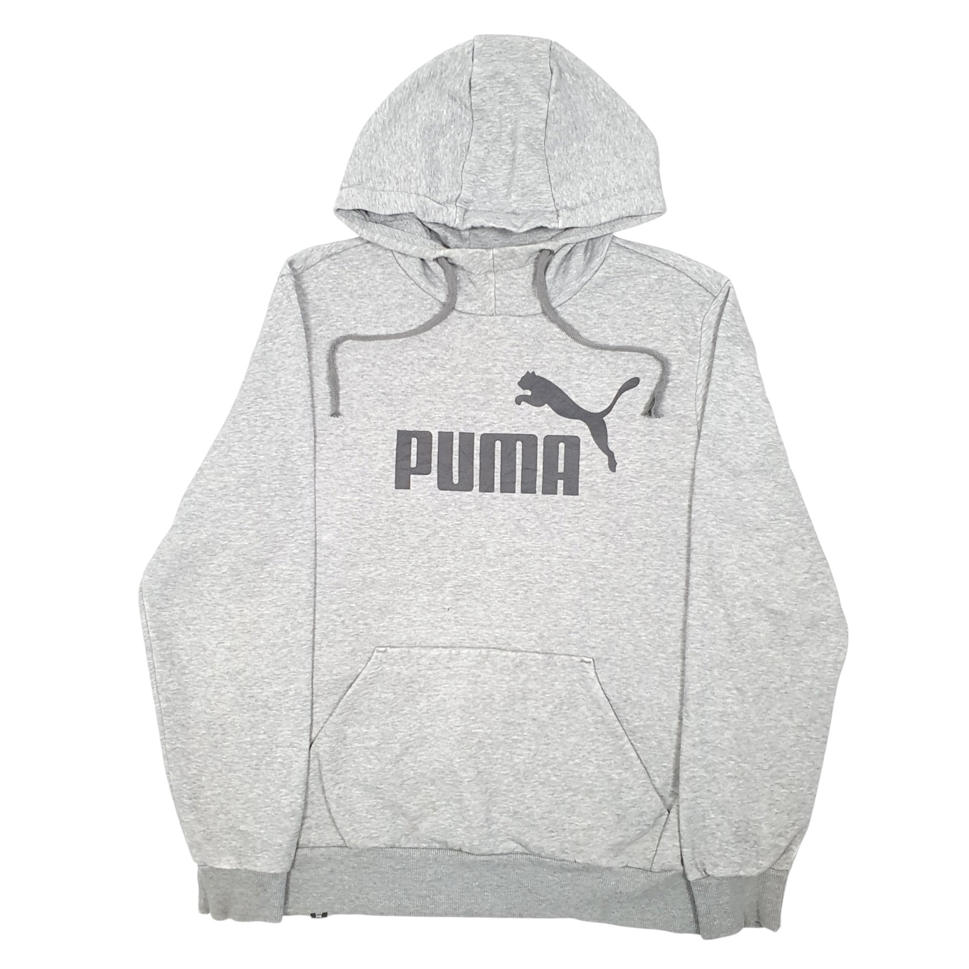 Mens Grey Puma Spellout Hoodie Jumper