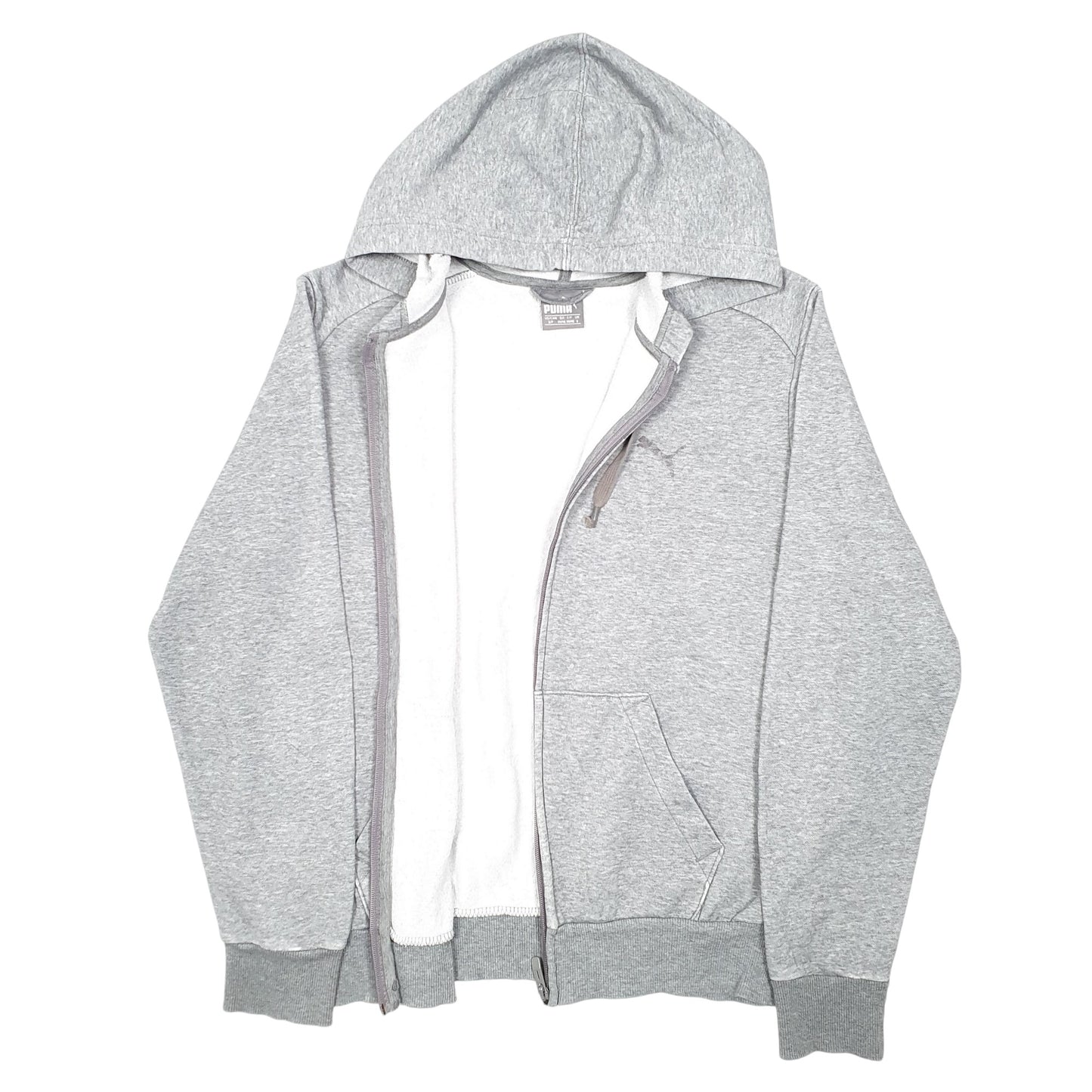 Mens Grey Puma Hoodie Full Zip Jumper