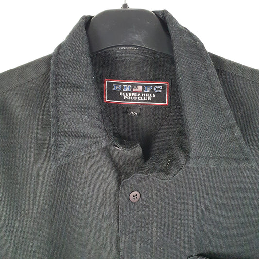 Mens Black Beverly Hills Polo Club  Long Sleeve Shirt