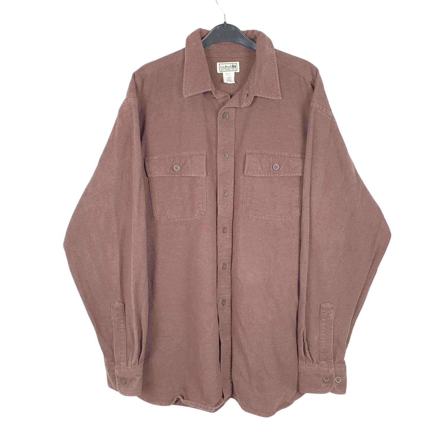 Mens Brown L.L.Bean Chamois Overshirt Shacket Long Sleeve Shirt