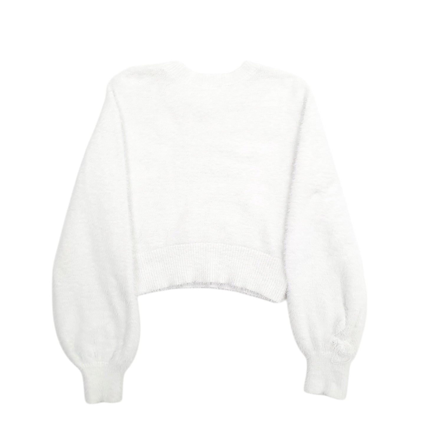 Womens White Sunday Brst  Crewneck Jumper