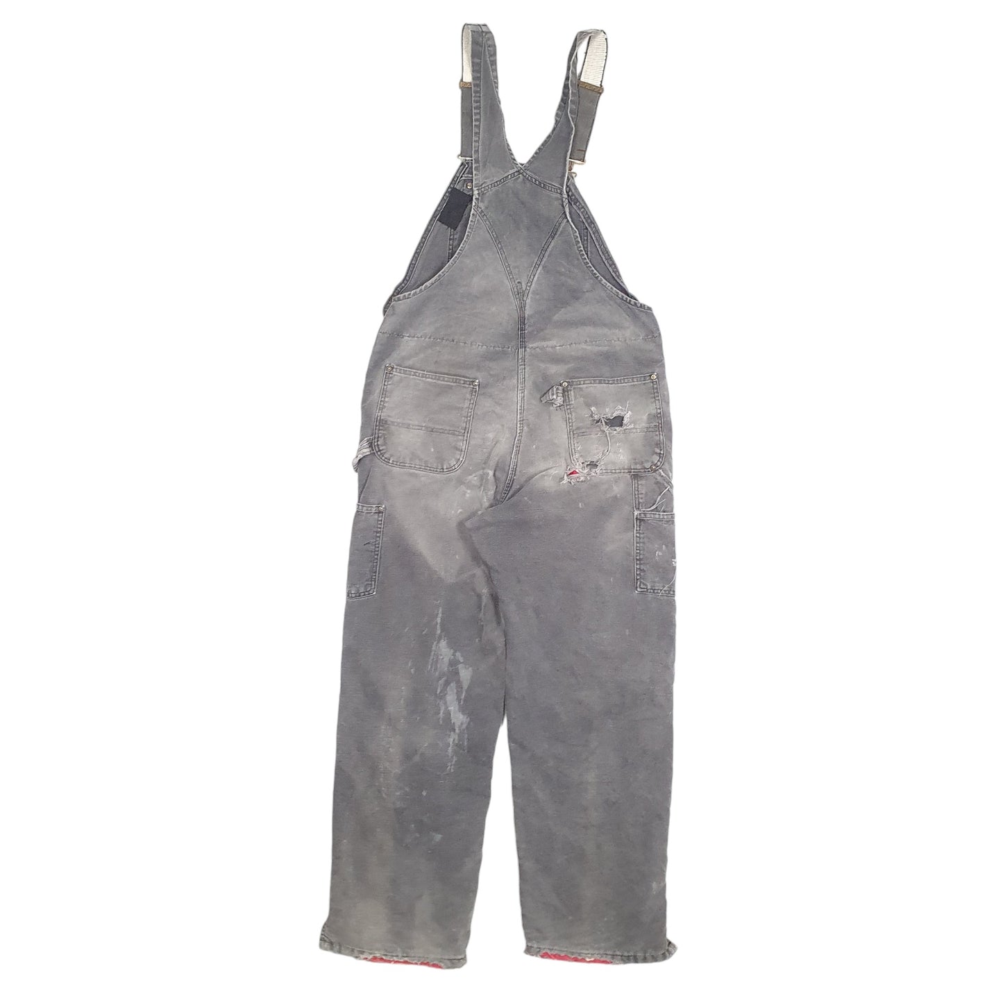 Mens Grey Carhartt Insulated Overalls Bib Dungaree Trousers