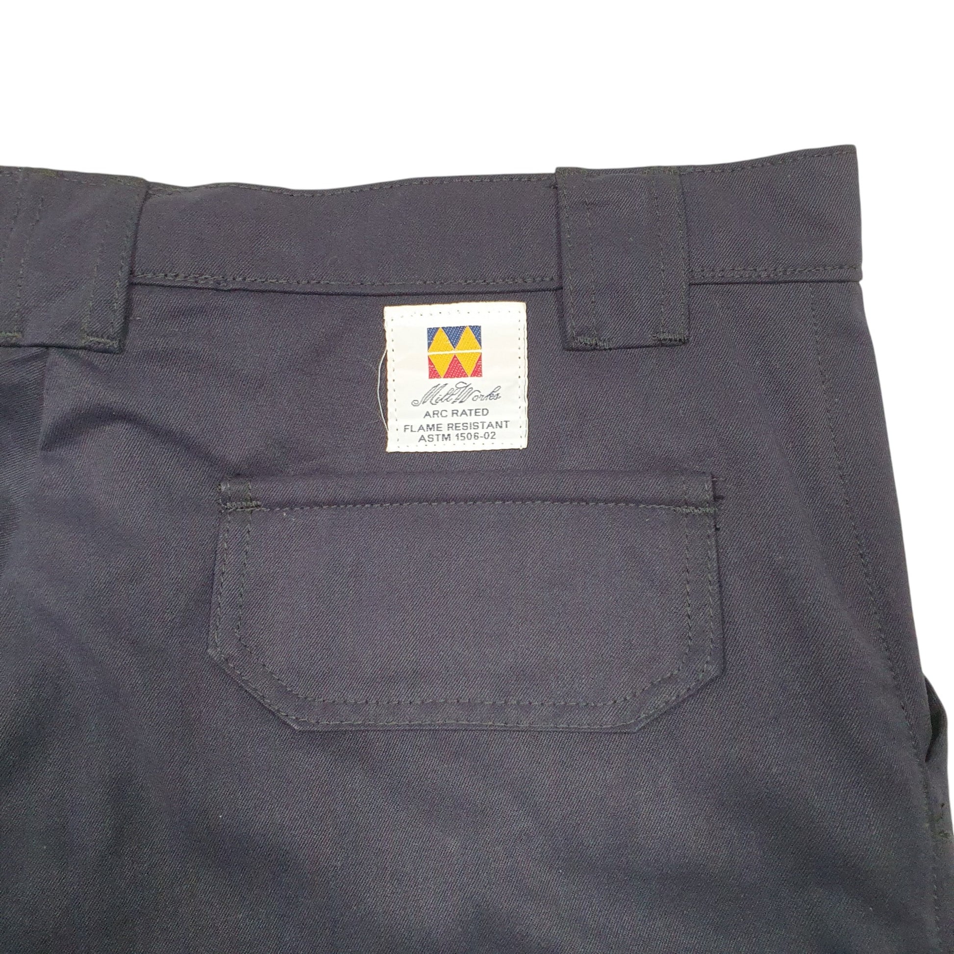 Mens Navy Millwork Workwear Utility Reflective Flame Resistant Cargo Trousers