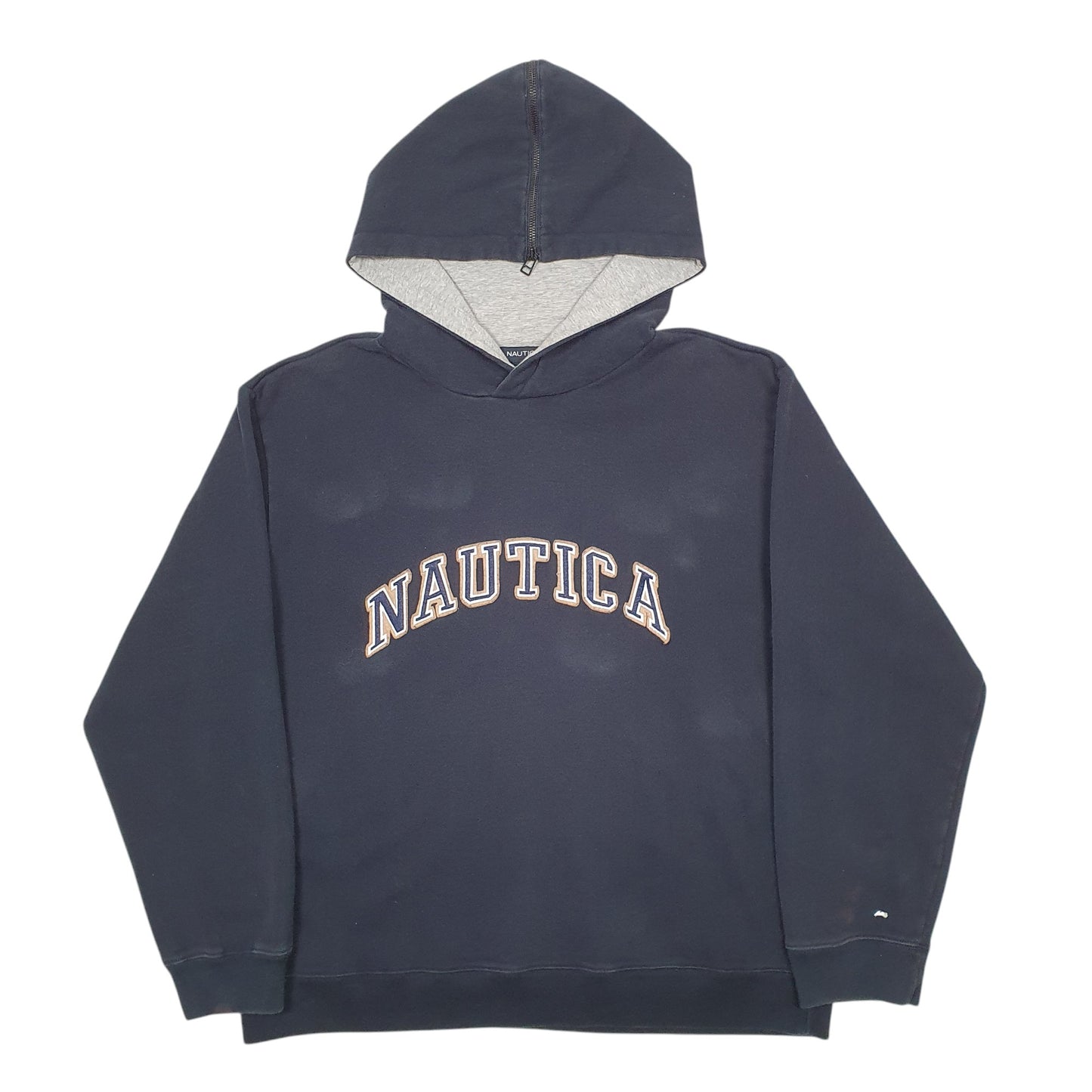 Mens Navy Nautica Spellout Hoodie Jumper