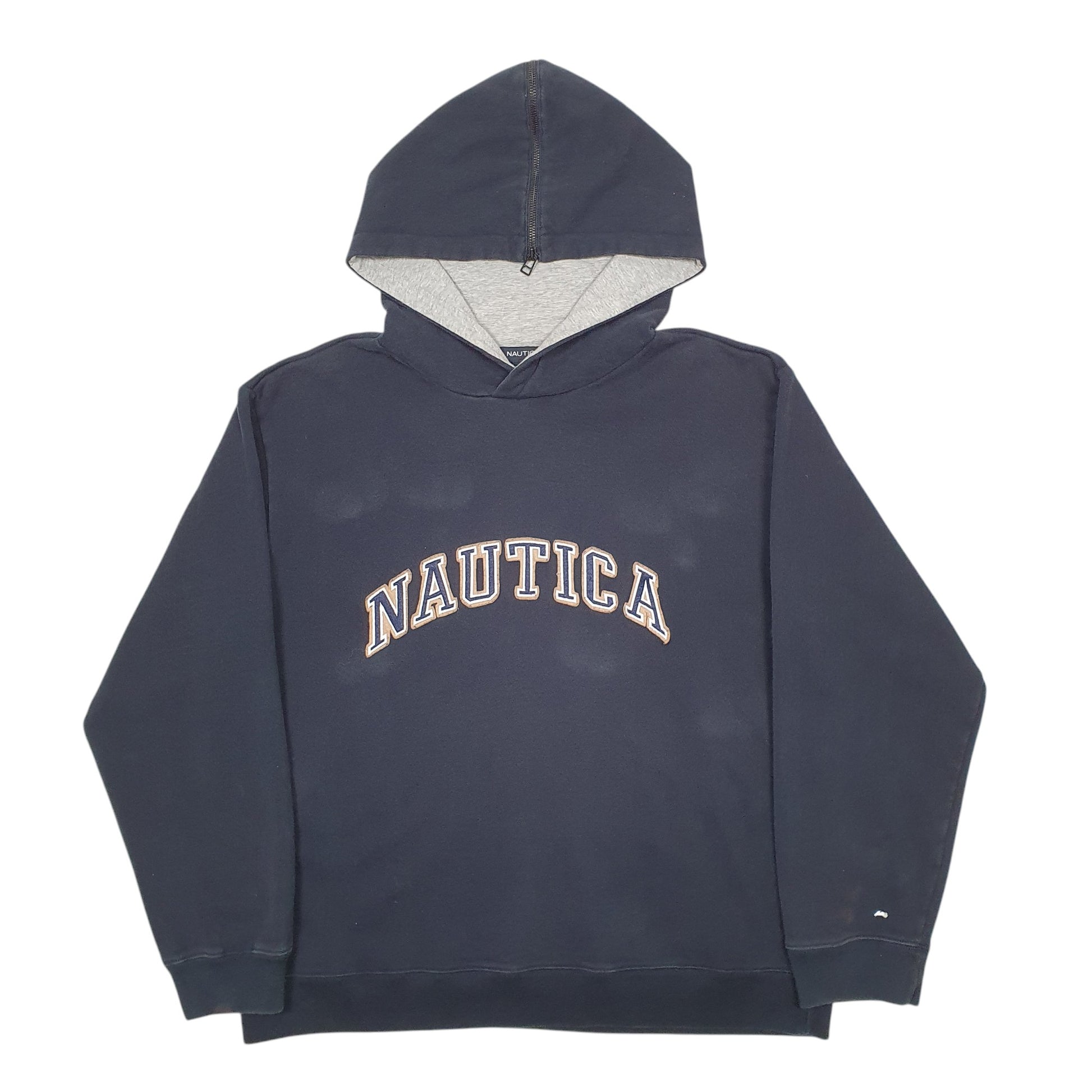 Mens Navy Nautica Spellout Hoodie Jumper