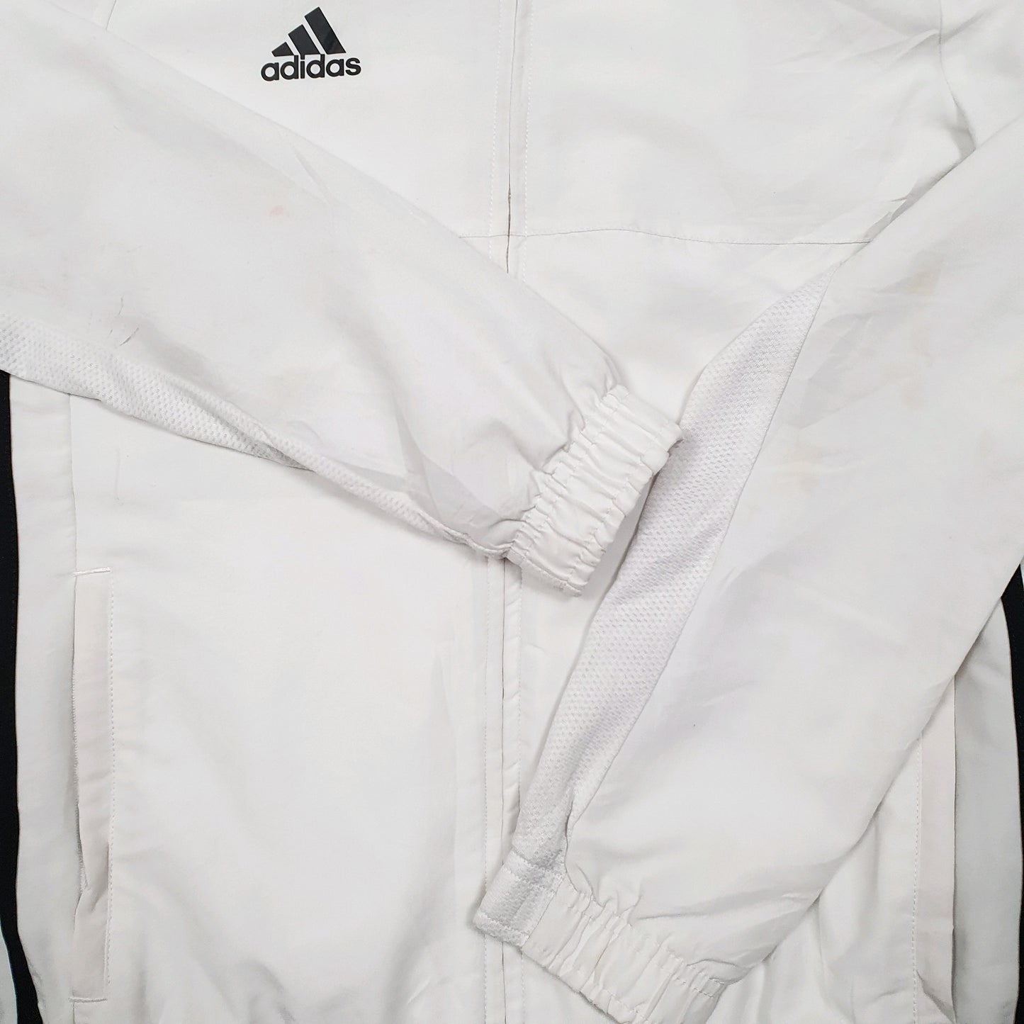 Mens White Adidas Lightweight Running Workout  Coat