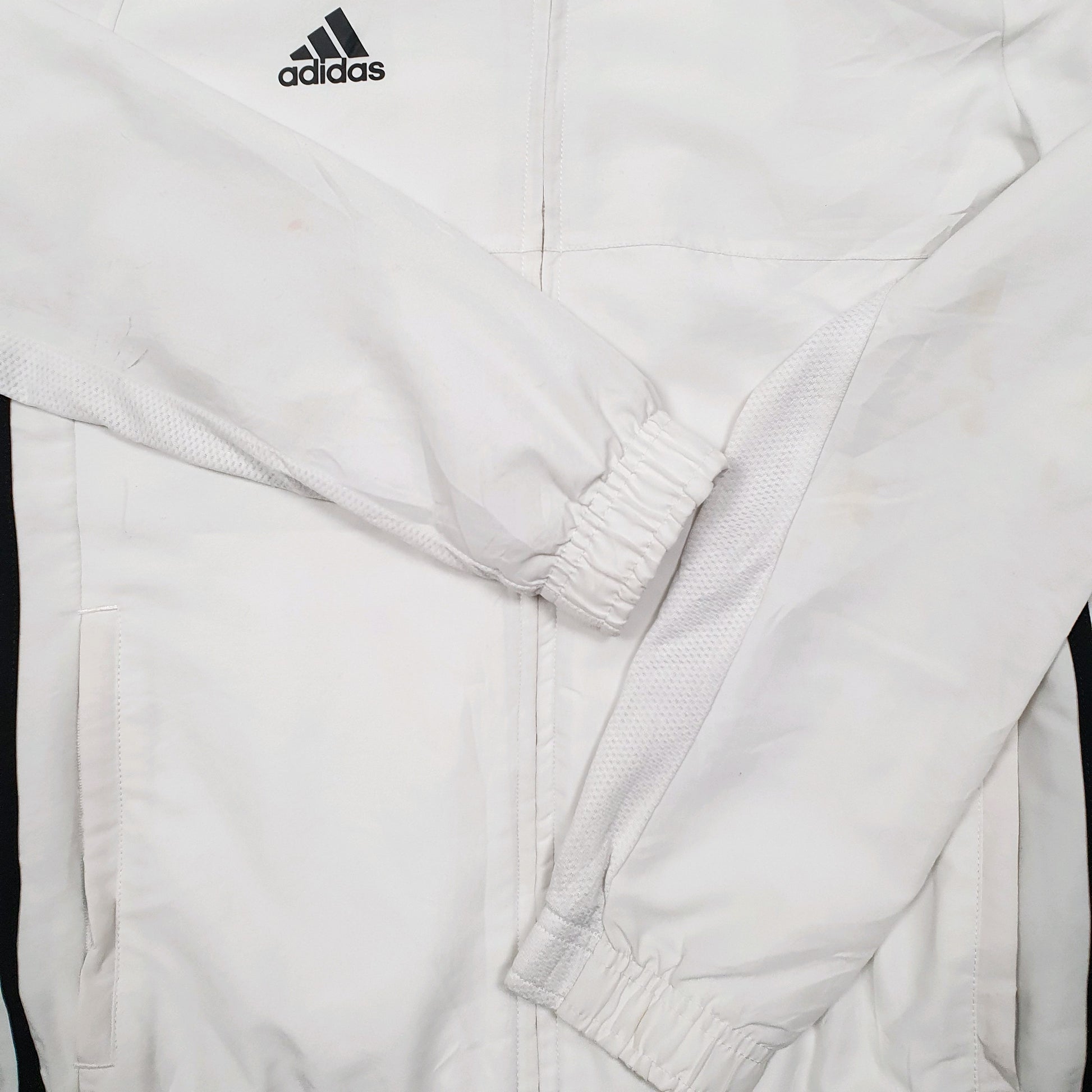 Mens White Adidas Lightweight Running Workout  Coat