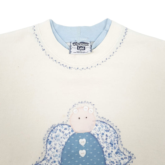 Mens Cream Lee Heavyweight Vintage Made In USA Crewneck Jumper