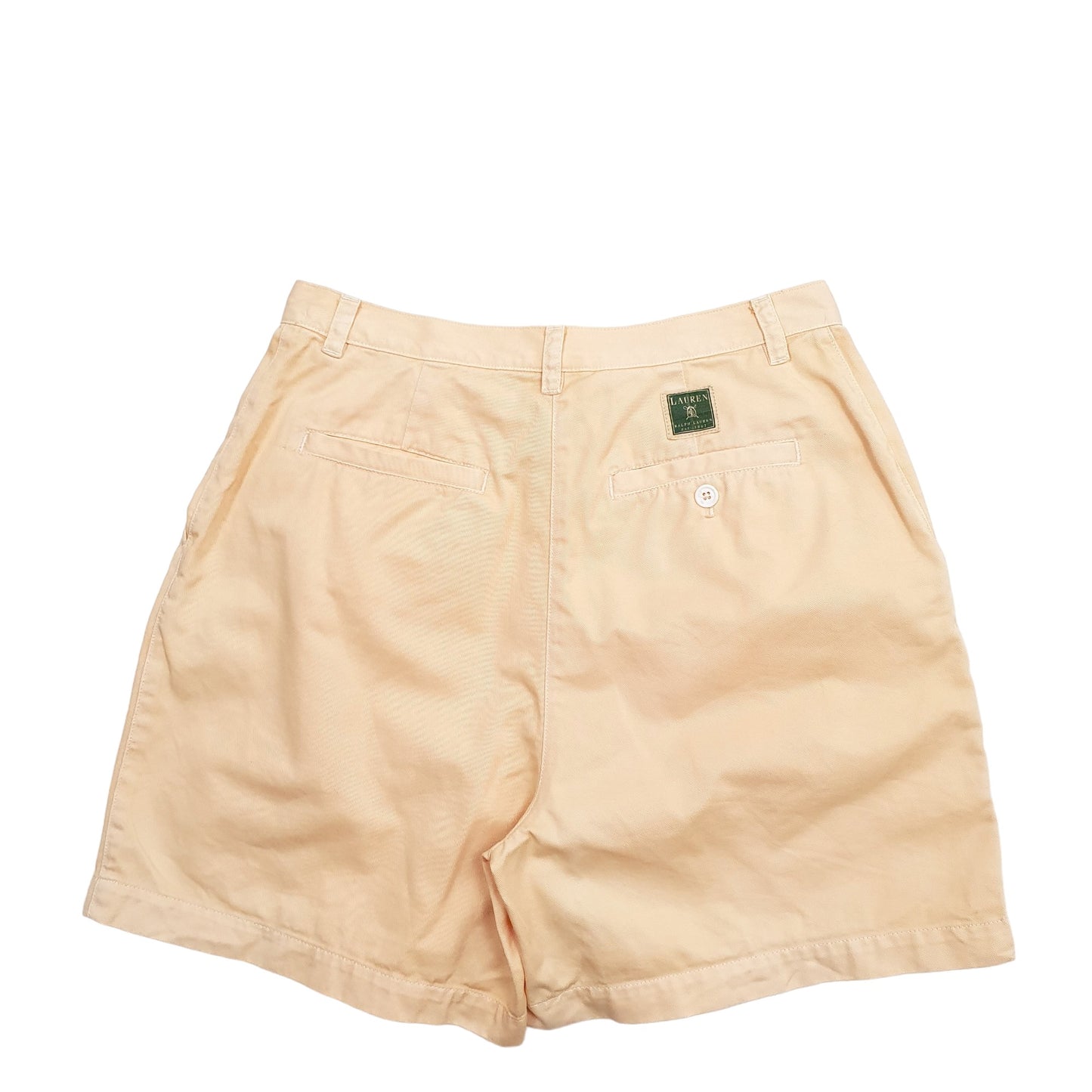 Womens Orange Ralph Lauren Pleated Chino Shorts