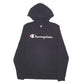 Mens Black Champion Spellout Hoodie Jumper