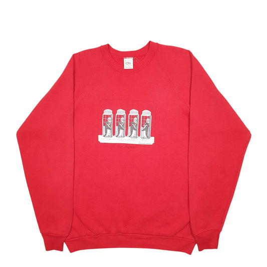 Mens Red Fruit Of The Loom Made In USA Vintage 90's carousel creations Crewneck Jumper