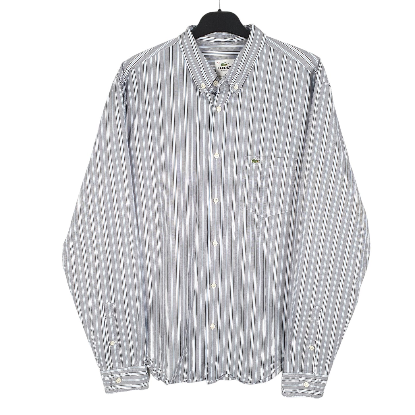 Mens Grey Lacoste  Long Sleeve Shirt