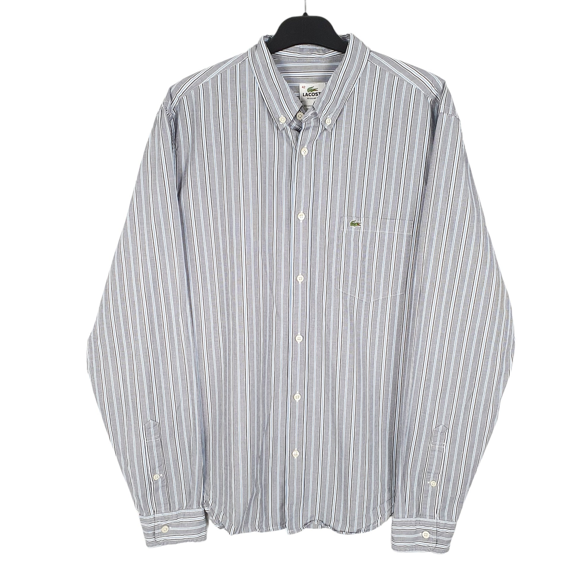 Mens Grey Lacoste  Long Sleeve Shirt