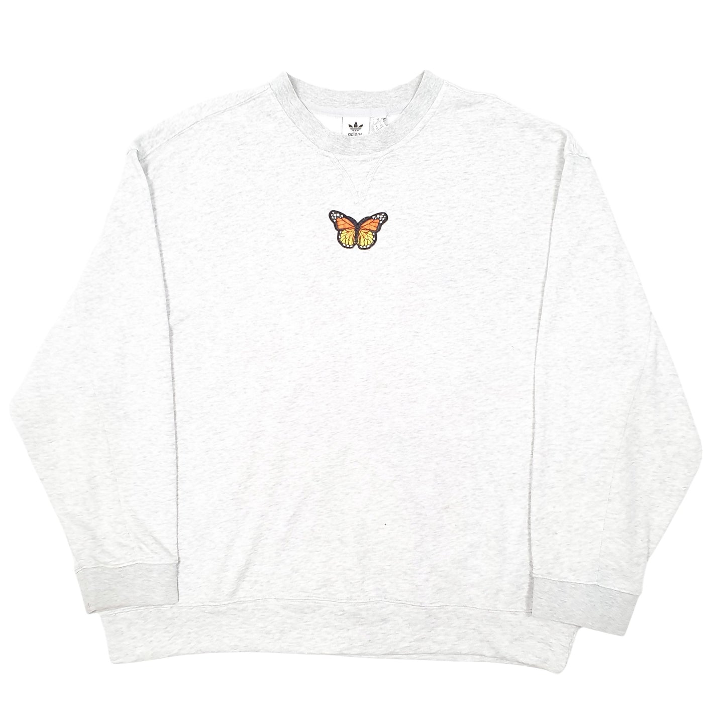 Womens Grey Adidas Butterfly Crewneck Jumper