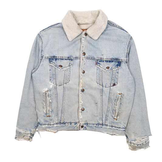 Mens Blue Levis Sherpa Vintage 90s Made In USA  Coat