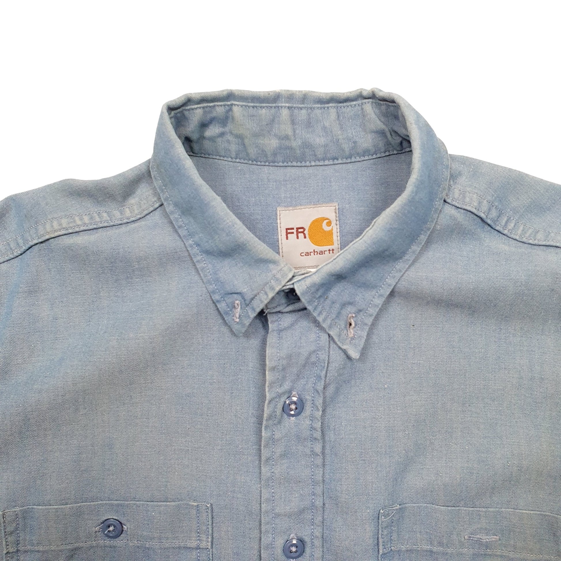 Mens Blue Carhartt  Long Sleeve Shirt