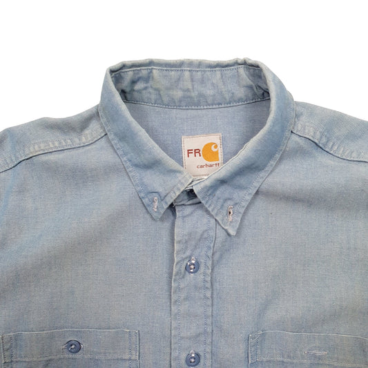 Mens Blue Carhartt  Long Sleeve Shirt