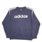 Mens Blue Adidas Spellout Crewneck Jumper