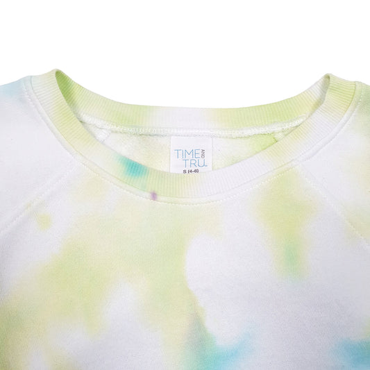 Womens White Time & True Raglan Tie Dye Crewneck Jumper