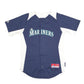 Mens Navy Majestic MLB Baseball Jersey Seattle Mariners Short Sleeve T Shirt