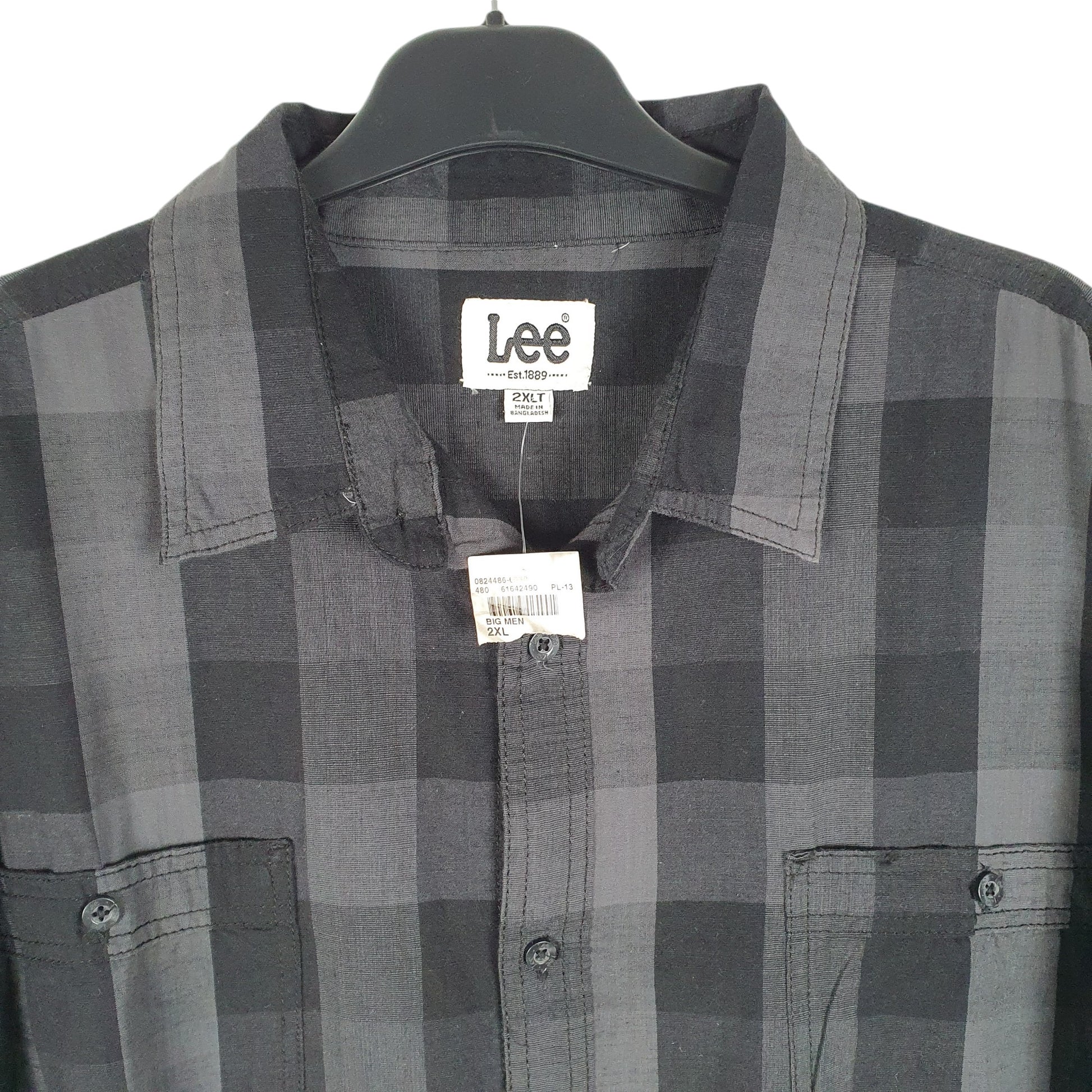 Mens Grey Lee  Long Sleeve Shirt