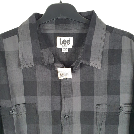 Mens Grey Lee  Long Sleeve Shirt