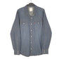 Mens Blue Levis Denim Jeans Indigo Western Pearl Snap Cowboy Long Sleeve Shirt