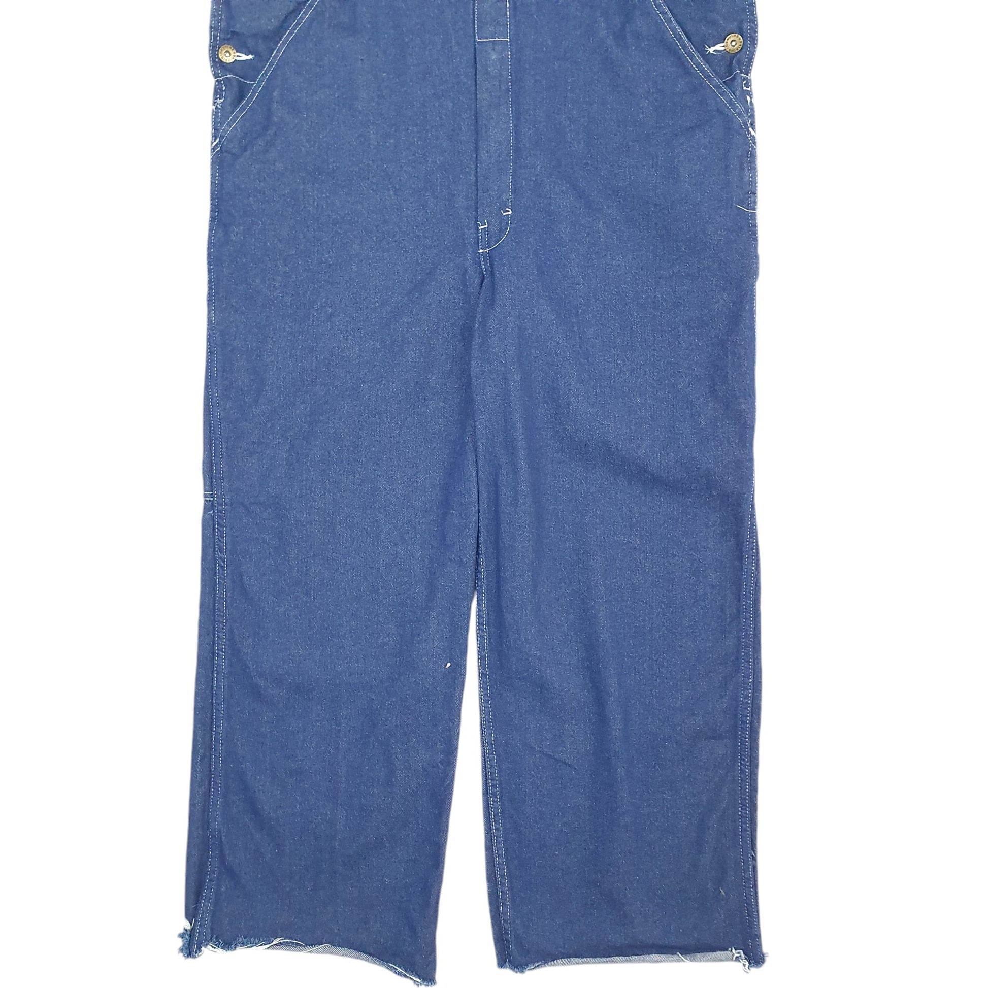 Mens Blue Dickies Denim Overalls Bib Cut Offs Dungaree Trousers