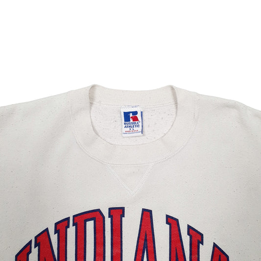 Mens White Russell Athletic Indiana Made In USA Crewneck Jumper