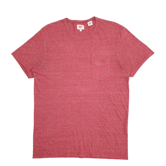 Mens Red Levis Pocket Short Sleeve T Shirt