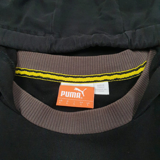 Mens Black Puma Bourussia Dortmund Football Soccer 2009 Spellout Hoodie Jumper