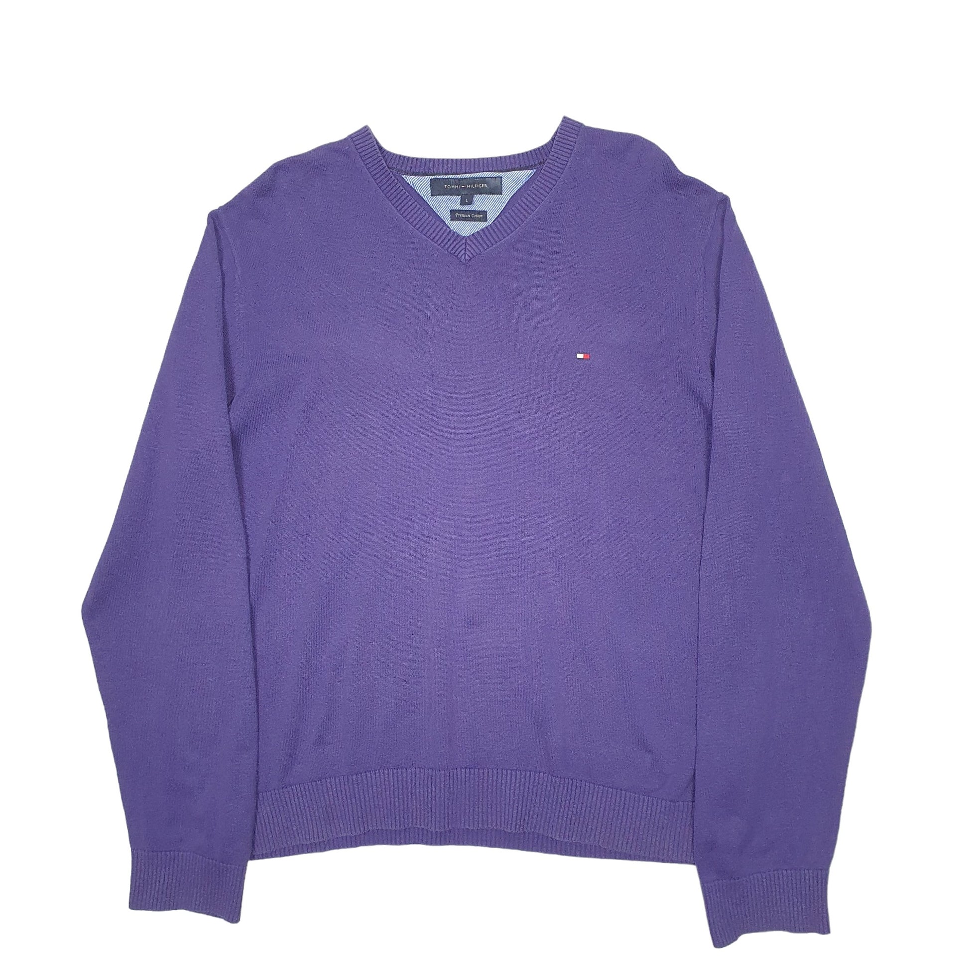 Mens Purple Tommy Hilfiger Knit Crewneck Jumper
