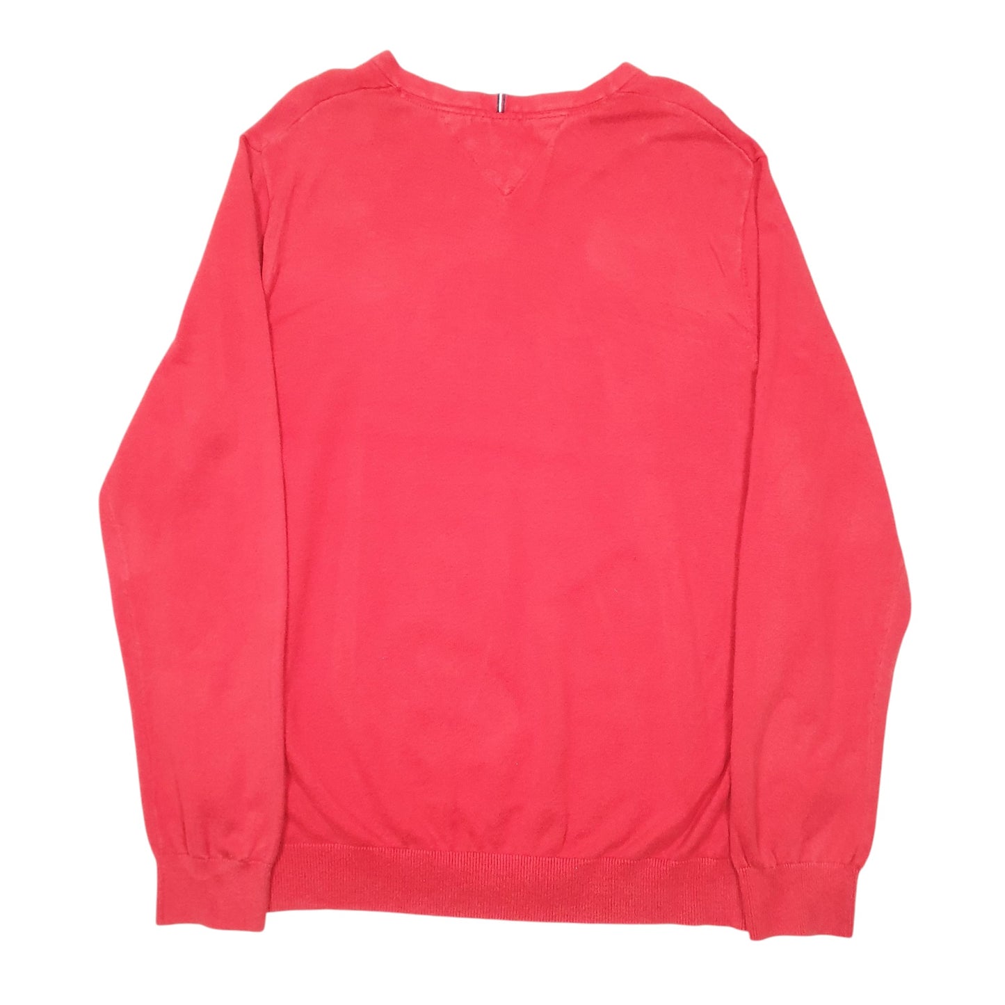 Mens Red Tommy Hilfiger Knit V Neck Jumper