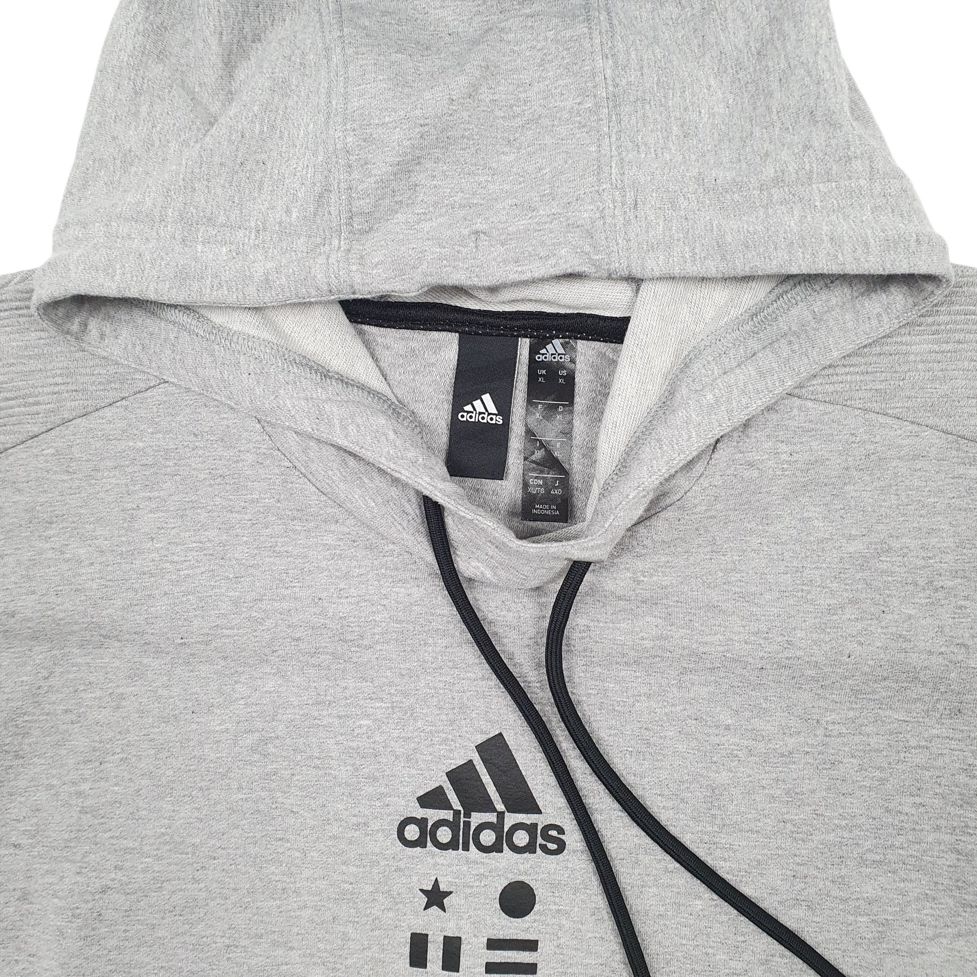 Mens Grey Adidas Lightweight Hoodie Jumper