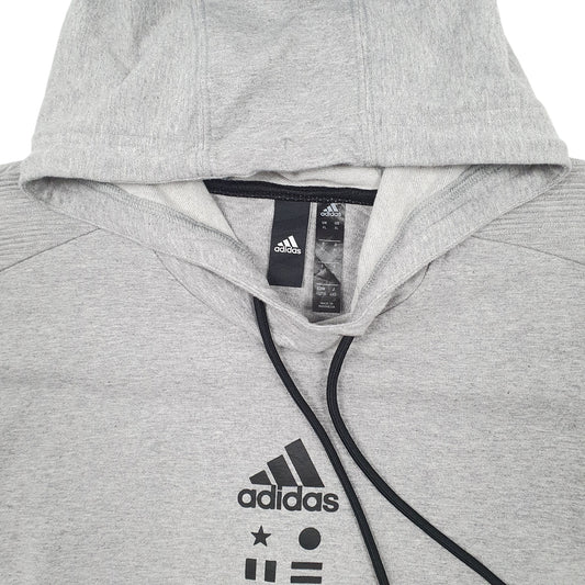 Mens Grey Adidas Lightweight Hoodie Jumper