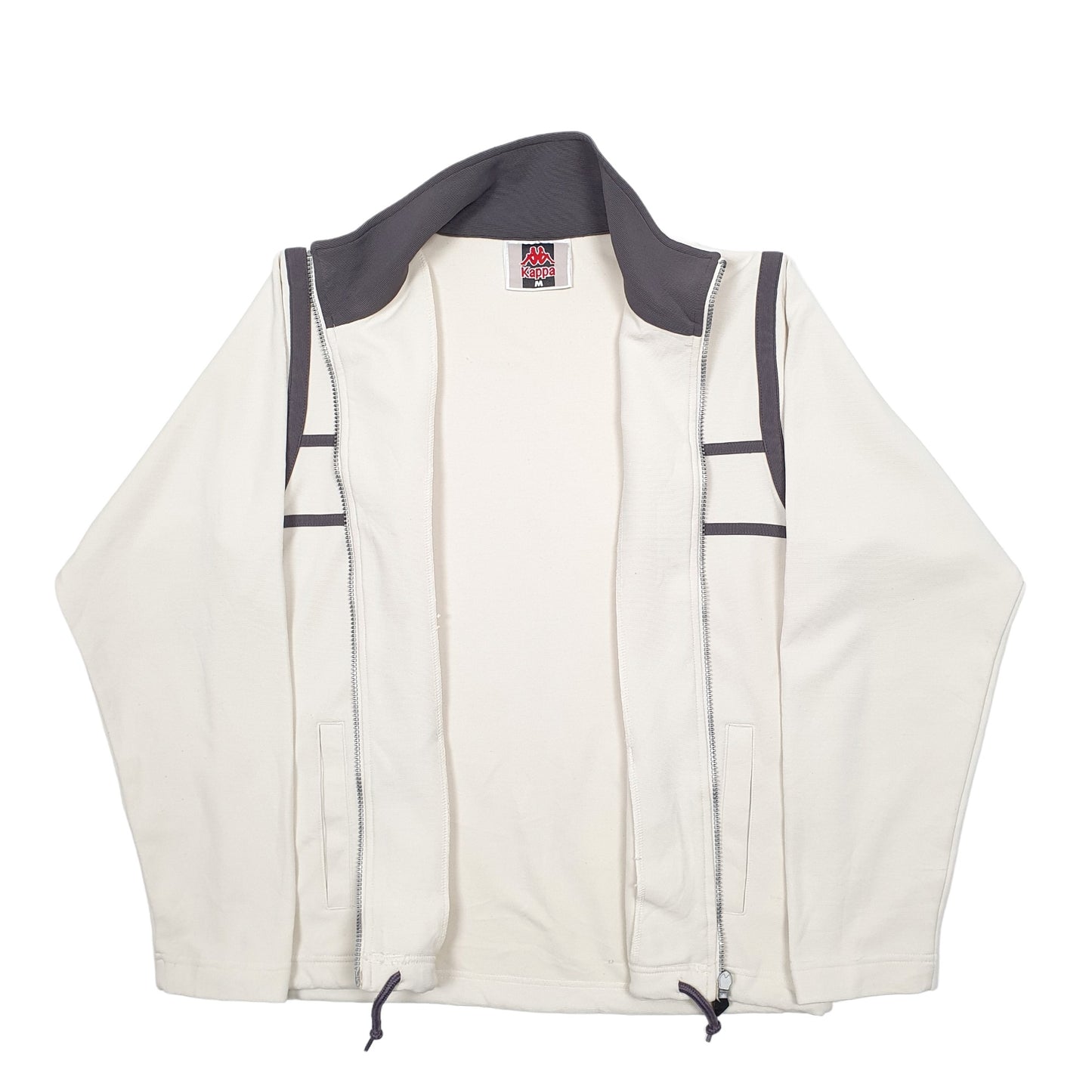 Mens Cream Kappa  Full Zip Jumper