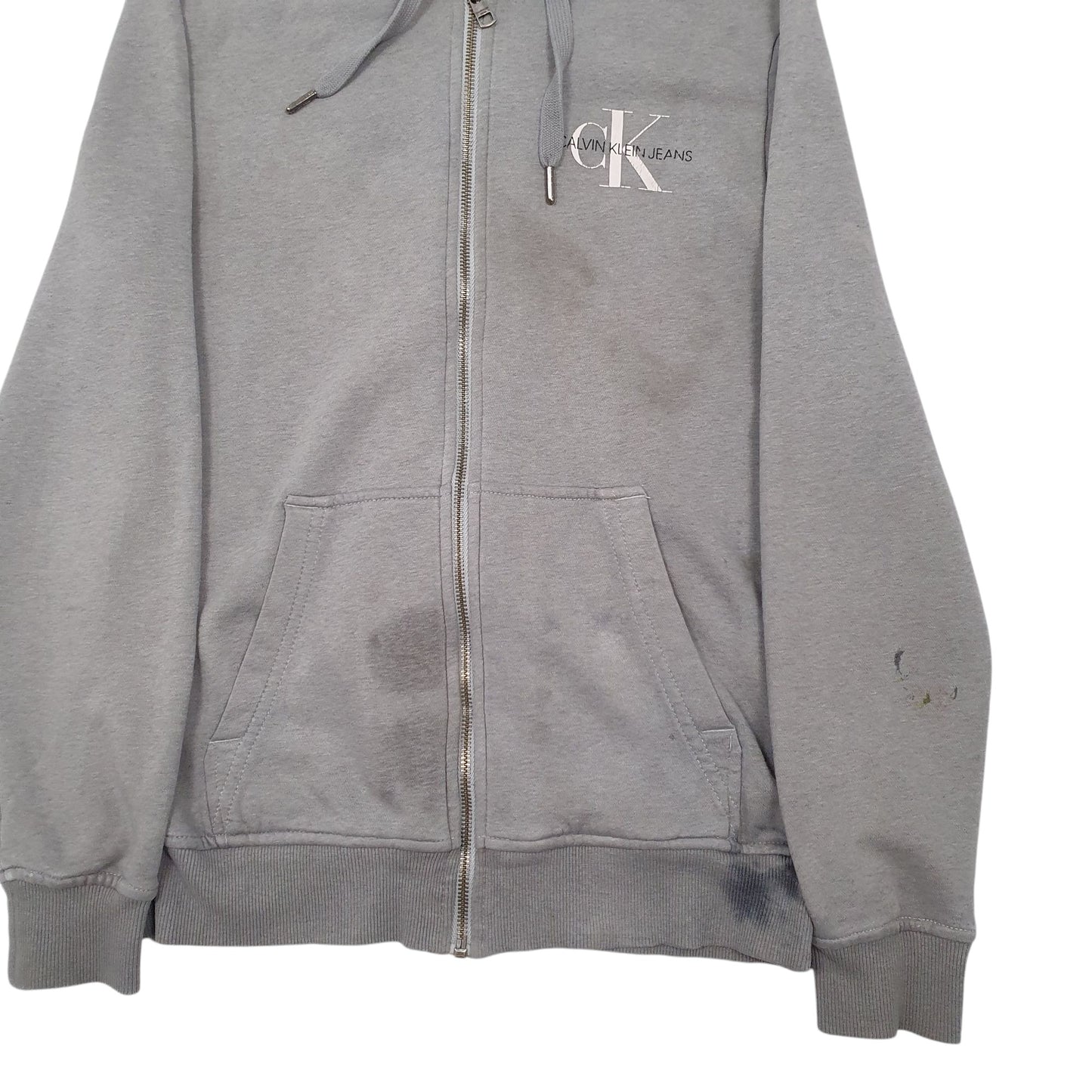 Mens Grey Calvin Klein Jeans  Full Zip Jumper