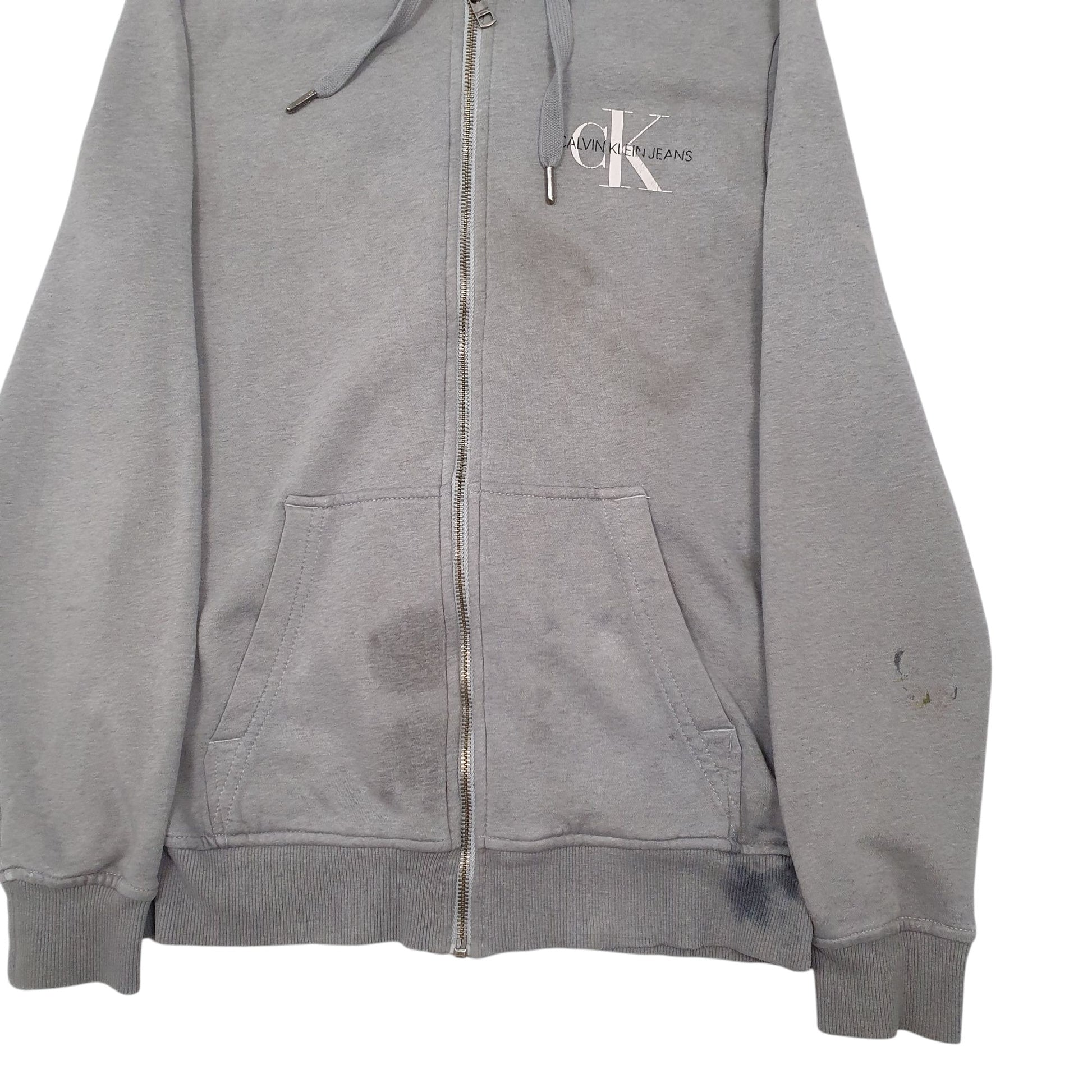 Mens Grey Calvin Klein Jeans  Full Zip Jumper