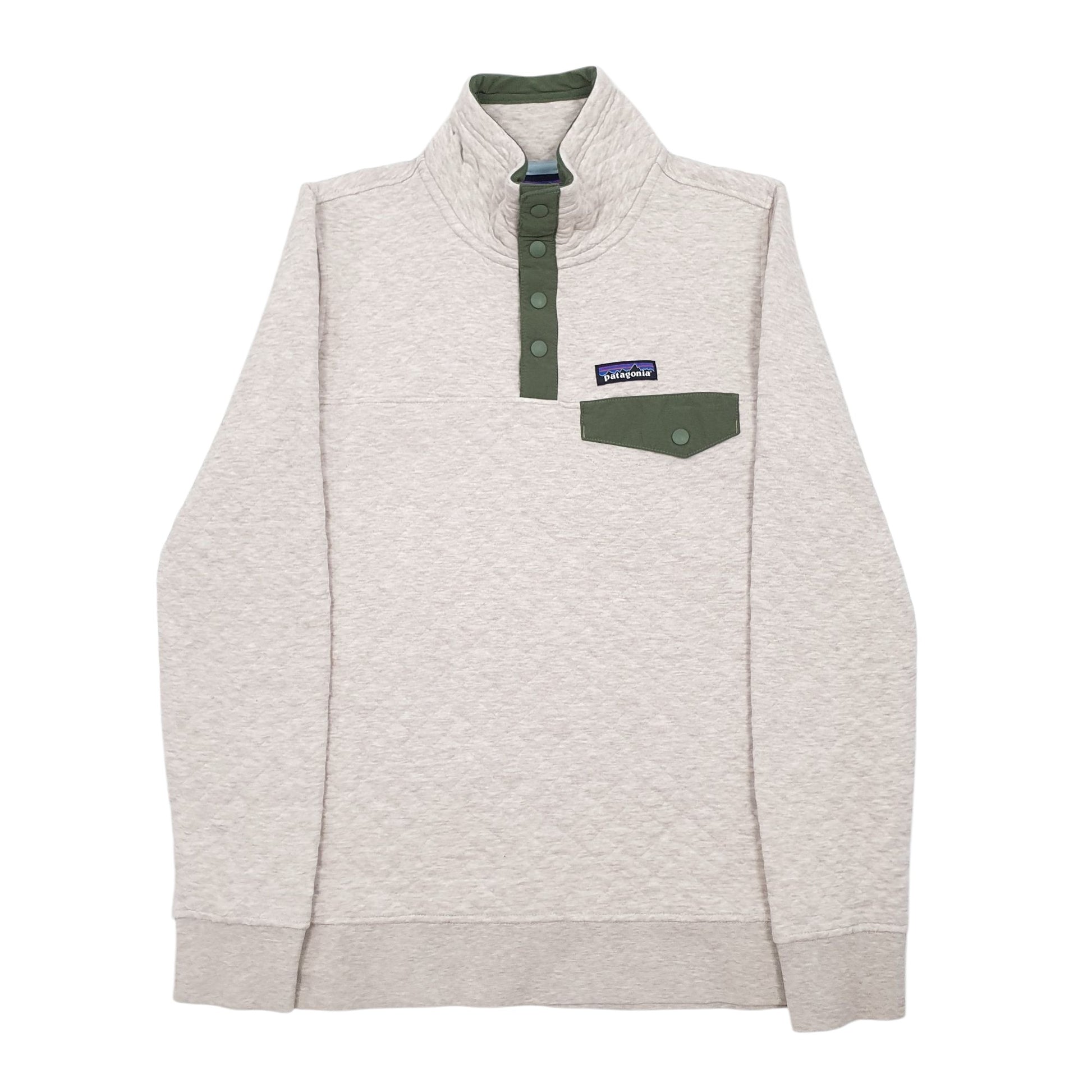Womens Grey Patagonia Quilt Snap-T Pullover Quarter Zip Jumper