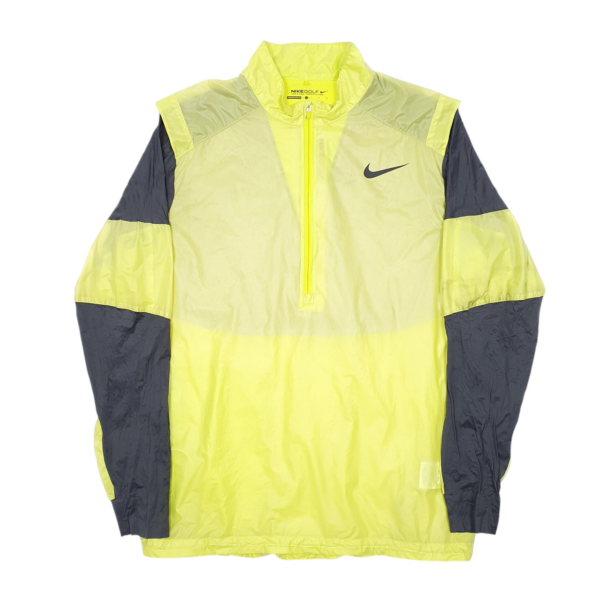 Mens Green Nike Golf Active Windbreaker Smock Half Zip Quarter Zip Coat