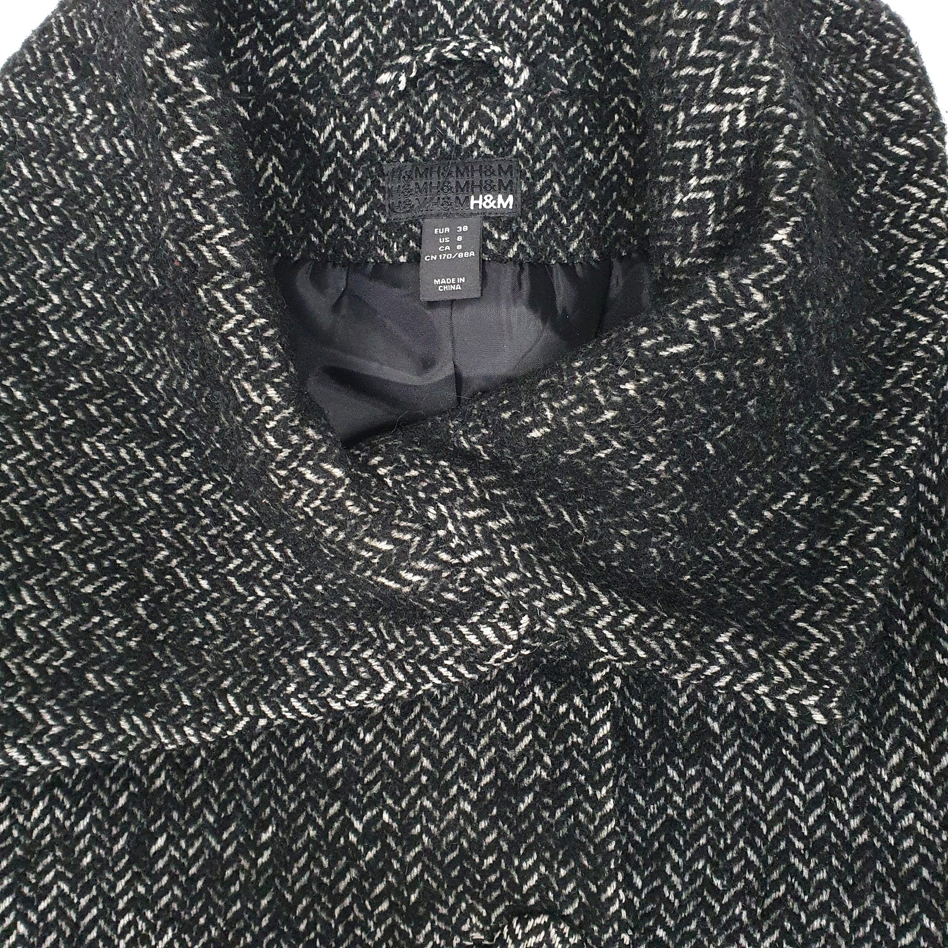 Womens Black H&M Duffle Pea  Coat