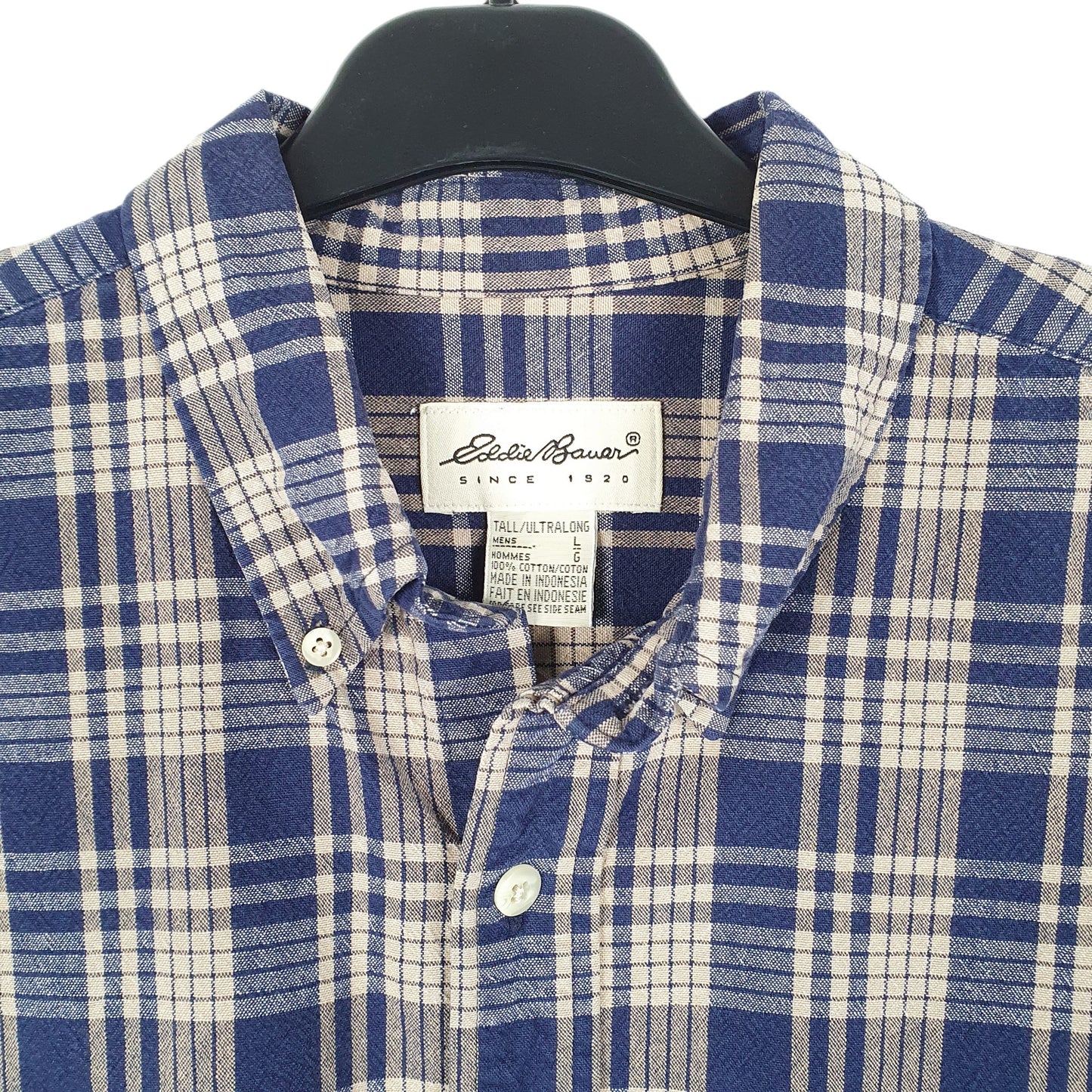 Mens Navy Eddie Bauer Overshirt Tall Long Sleeve Shirt