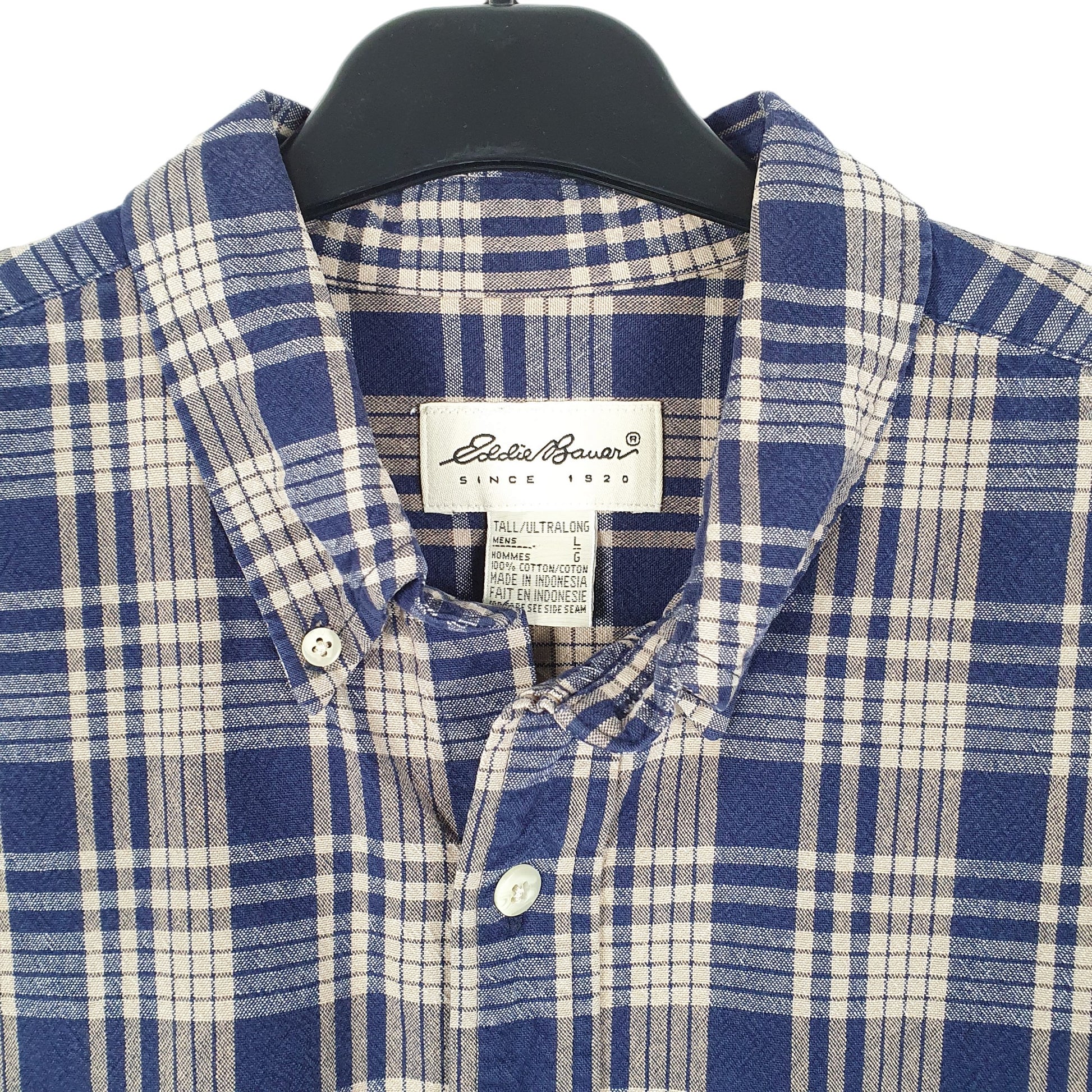 Mens Navy Eddie Bauer Overshirt Tall Long Sleeve Shirt