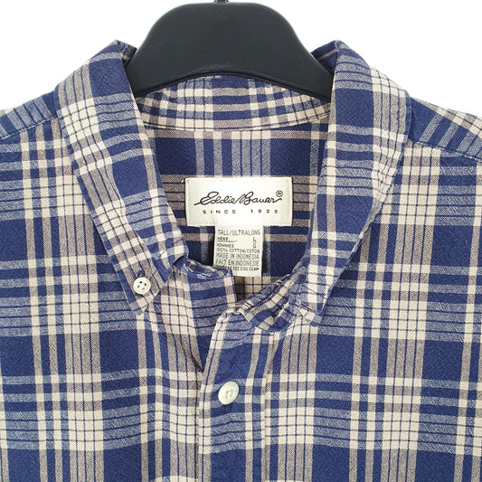 Mens Navy Eddie Bauer Overshirt Tall Long Sleeve Shirt