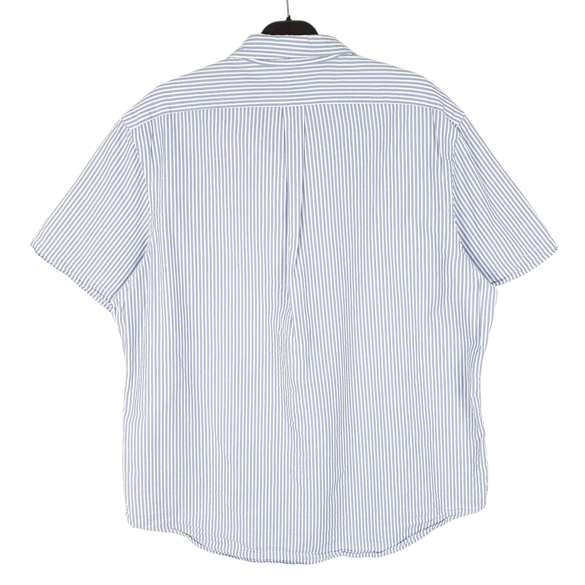 Mens Blue Ralph Lauren Seersucker Short Sleeve Shirt