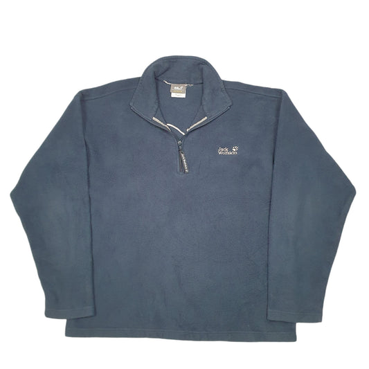 Mens Navy Jack Wolfskin Nanuk Quarter Zip Jumper