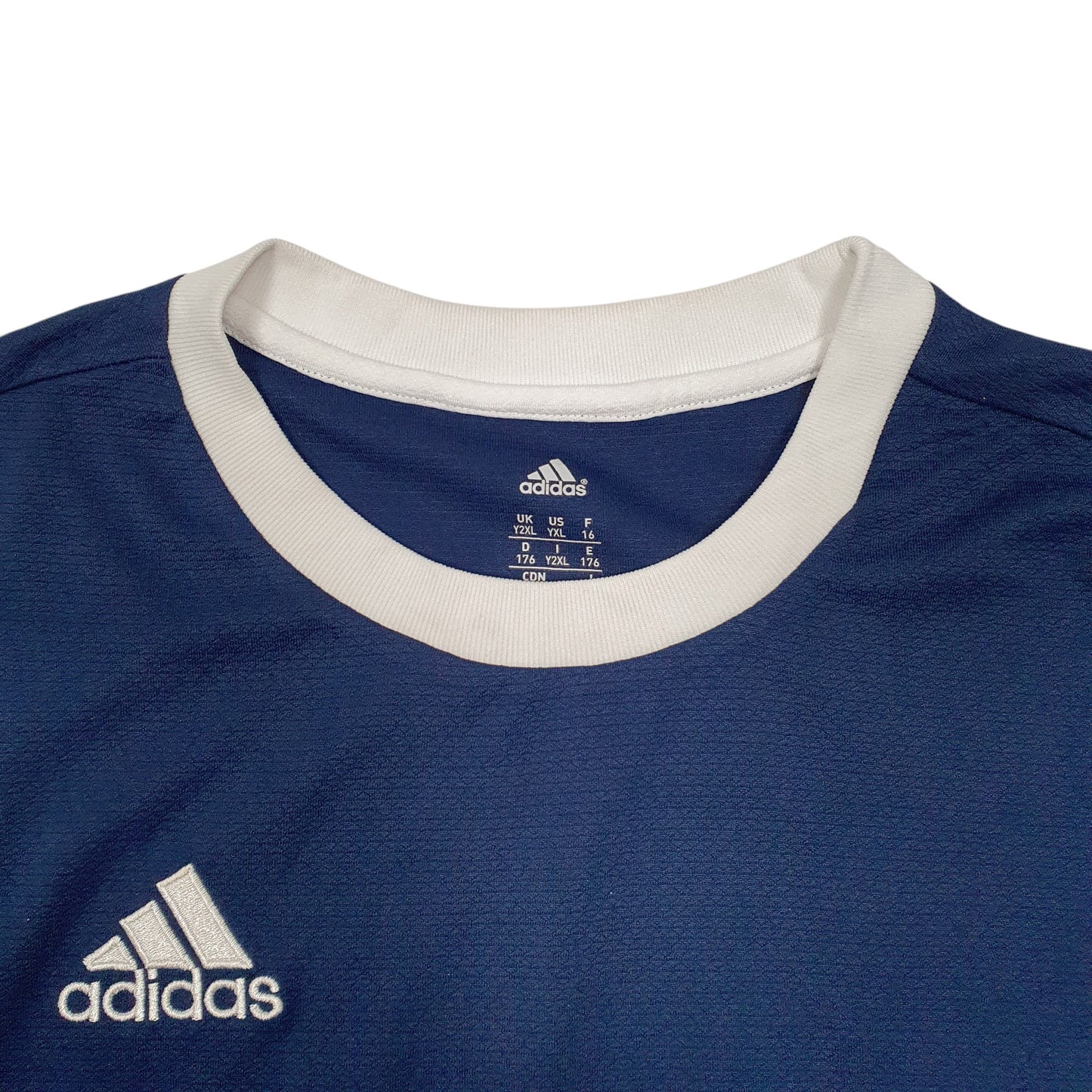 Mens Navy Adidas Triangle Football Club Climalite Short Sleeve T Shirt