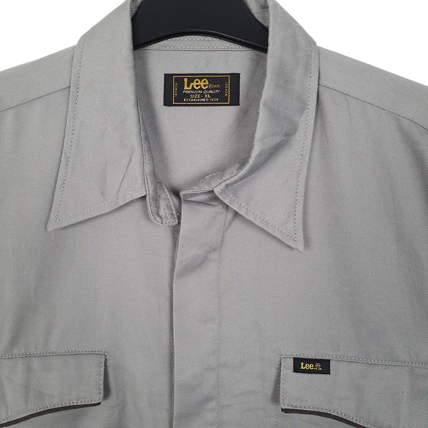 Mens Grey Lee  Short Sleeve Shirt